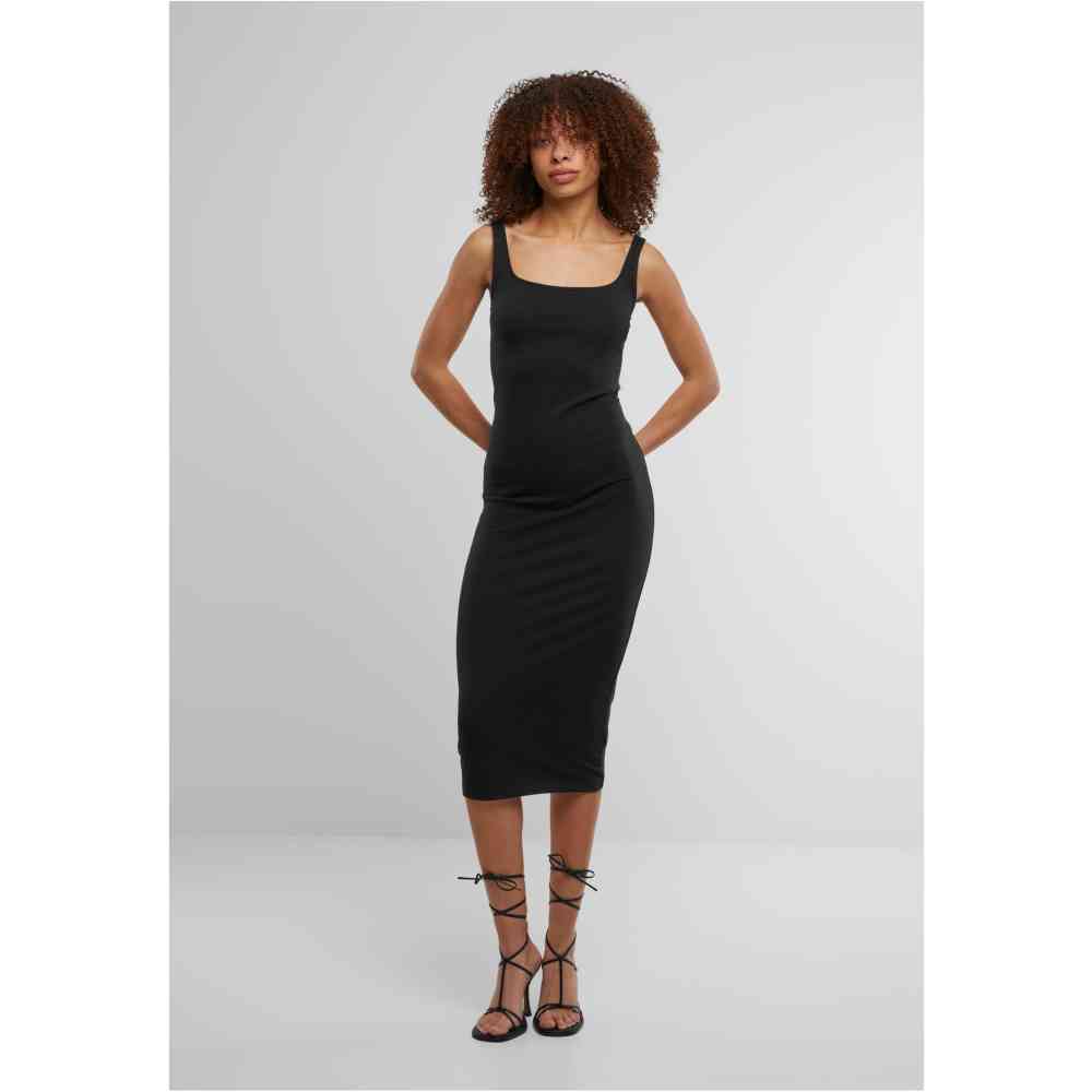 Urban Classics - Basic Long Cotton Jersey Longue robe - Noir